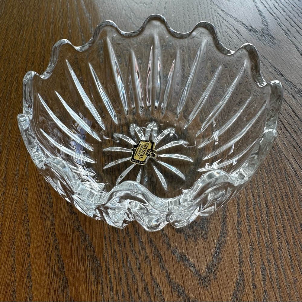 Zajecar Lead Crystal Trinket Votive Decorative Bowl Candy Dish Pair Vintage - Picture 11 of 11